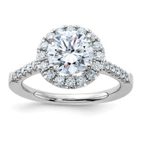 Thumbnail for 14kw 2 1/2ct. D E F Pure Light Round Halo Moissanite Engagement Ring