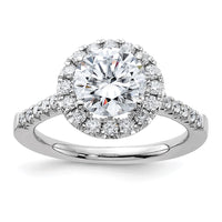 Thumbnail for 14kw 2 1/2ct. G H I True Light Round Halo Moissanite Engagement Ring