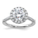 14kw 2 1/2ct. G H I True Light Round Halo Moissanite Engagement Ring