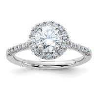 Thumbnail for 14kw 1 1/2ct. D E F Pure Light Round Halo Moissanite Engagement Ring