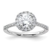 Thumbnail for 14kw 1 1/2ct. G H I True Light Round Halo Moissanite Engagement Ring