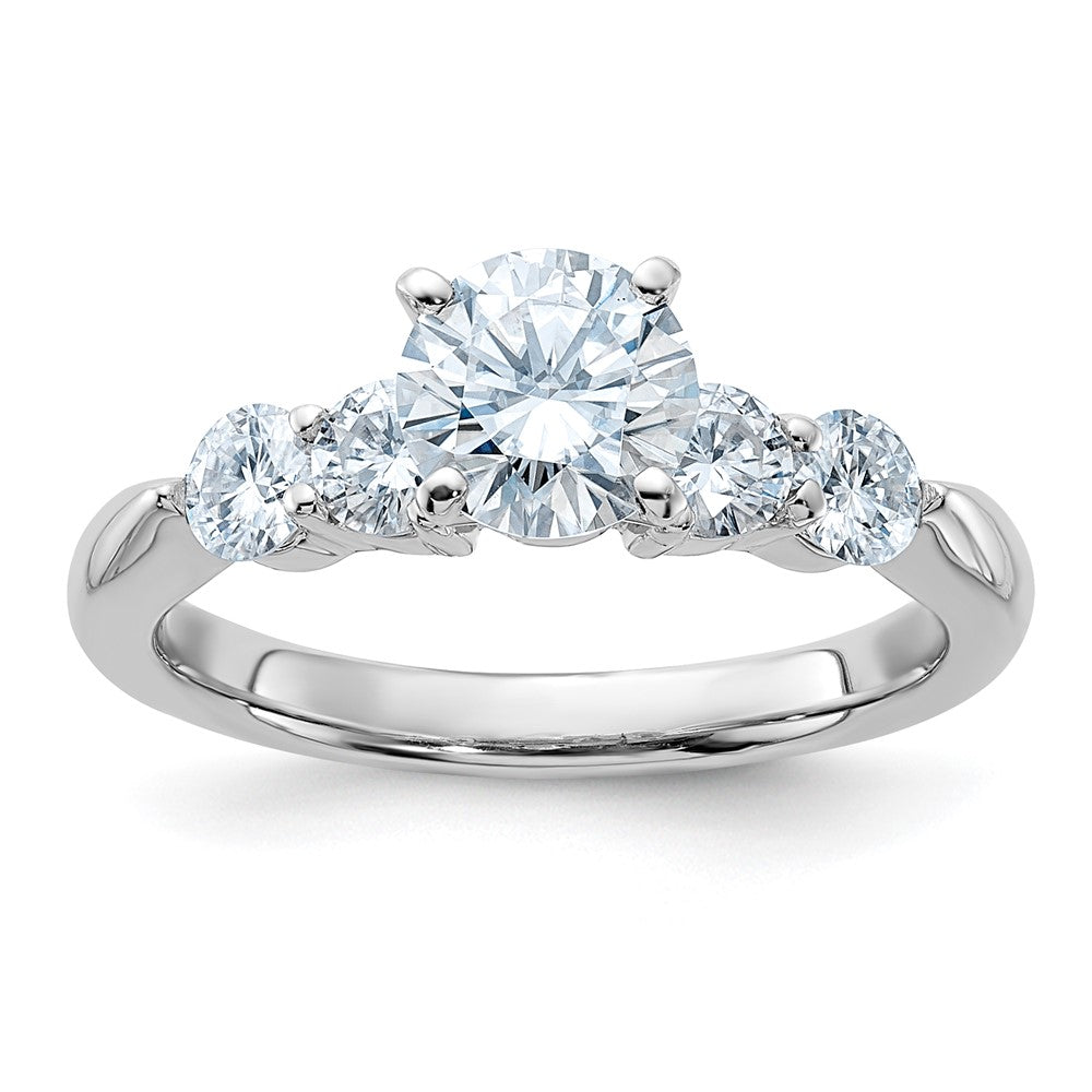 14kw 2 5/8ct. D E F Pure Light Moissanite Engagement Ring