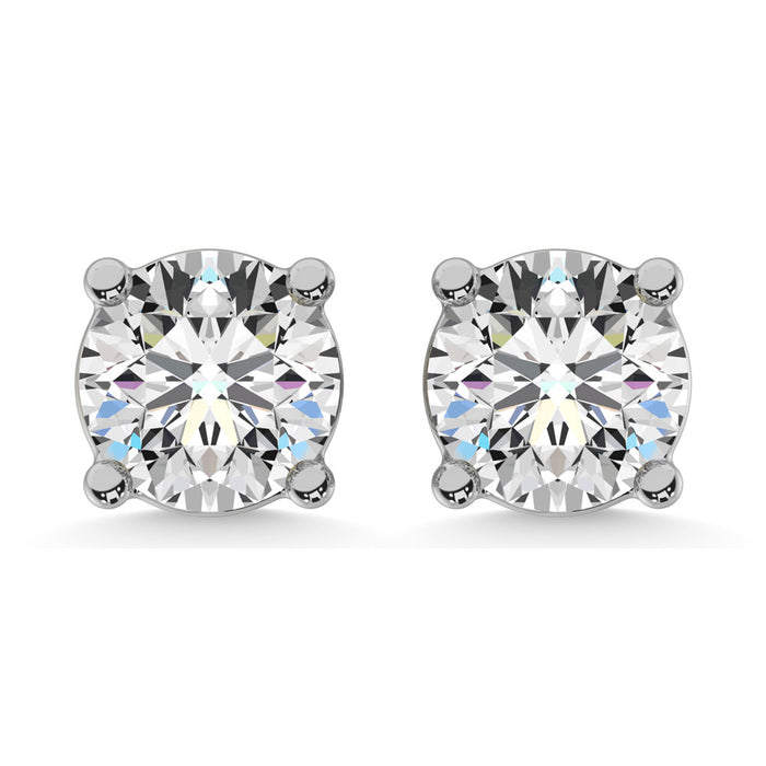 14K White Gold 1 Ct.Tw. Premium Diamond Stud Earrings