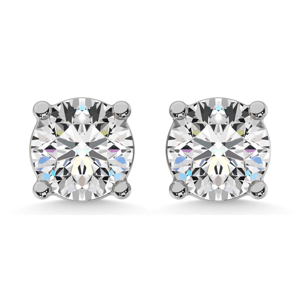 14K White Gold 8/9 Ct.Tw. Premium Diamond Stud Earrings