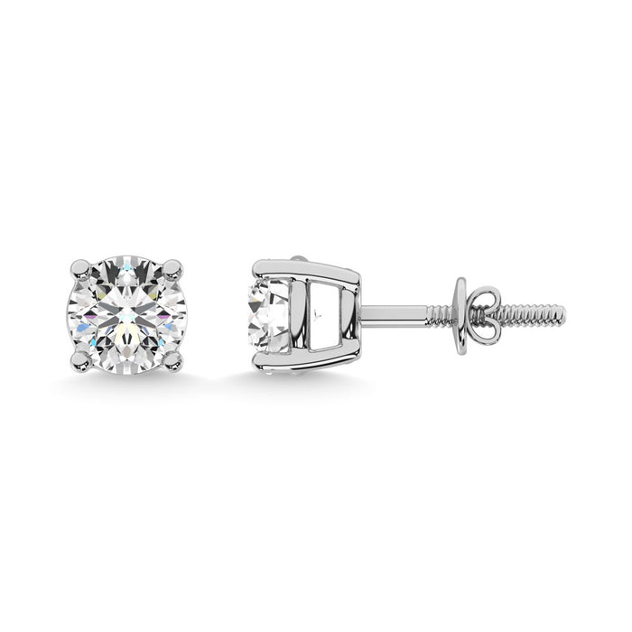 14K White Gold 1 1/2 Ct.Tw. Diamond Stud Earrings