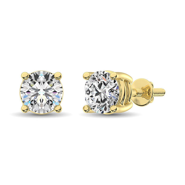 14K Yellow Gold 1/2 Ct.TY. Premium Diamond Stud Earrings