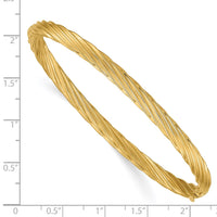 Thumbnail for 14k 3/16 Textured Hinged Bangle Bracelet