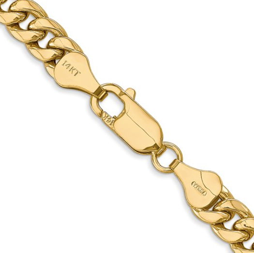 14 Karat Yellow Gold Miami Curb chain--24" in length
