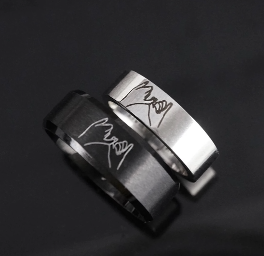 2 RINGS- 10 KARAT WHITE GOLD FLAT WEDDING BANDS: 5MM AND 8 MM HIGH POLISHED