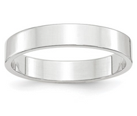 Thumbnail for 2 RINGS- 10 KARAT WHITE GOLD FLAT WEDDING BANDS: 5MM AND 8 MM HIGH POLISHED