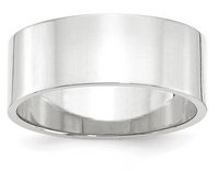 Thumbnail for 2 RINGS- 10 KARAT WHITE GOLD FLAT WEDDING BANDS: 5MM AND 8 MM HIGH POLISHED