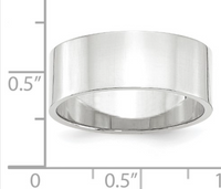 Thumbnail for 2 RINGS- 10 KARAT WHITE GOLD FLAT WEDDING BANDS: 5MM AND 8 MM HIGH POLISHED