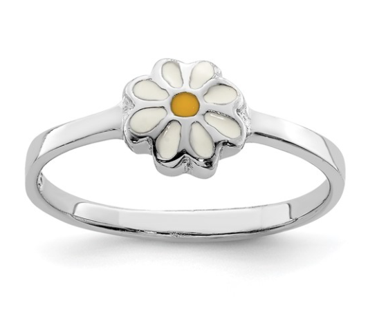Daisy Ring and Earrings for Girl SIlver