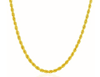 Solid Rope Chain in 14k Yellow Gold (3.0 mm) 22 inches in length
