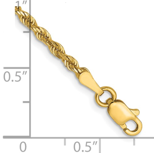 22" Diamond Cut Rope Chain with  Baseball Bat Crucifix