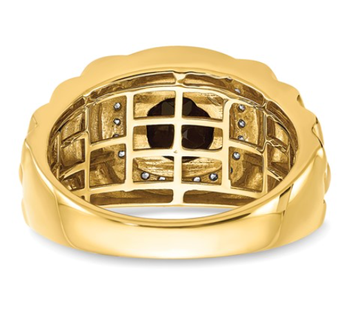 Men's Onyx and Diamond Rolex Band RIng