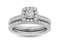 Thumbnail for 1 Carat Halo Diamond Bridal Set in Cushion Setting
