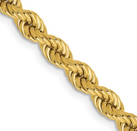 Thumbnail for 22 INCH, 4MM  14  KARAT YELLOW  GOLD  SOLID GOLD ROPE NECKLACE