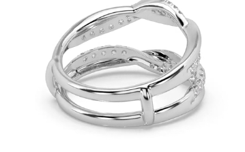 14K WHITE GOLD 1/2 CT.TW. DIAMOND GUARD RING