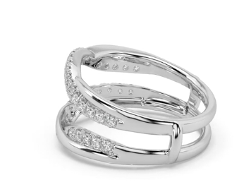 14K WHITE GOLD 1/2 CT.TW. DIAMOND GUARD RING