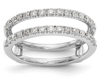 Thumbnail for Ring Guard 2 Rows-1/2 carat total weight diamonds. 14 k white gold