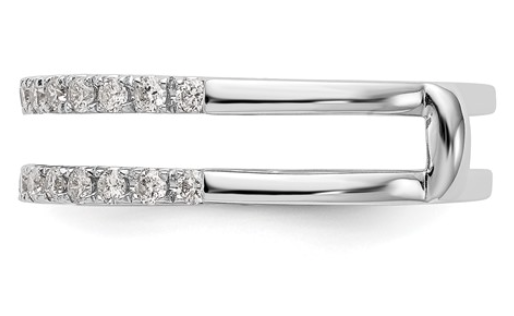 Ring Guard 2 Rows-1/2 carat total weight diamonds. 14 k white gold