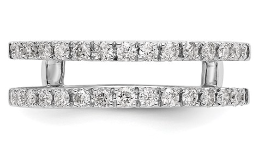 Ring Guard 2 Rows-1/2 carat total weight diamonds. 14 k white gold