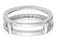 Thumbnail for Ring Guard 2 Rows-1/2 carat total weight diamonds. 14 k white gold