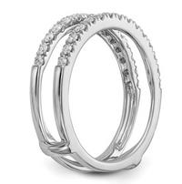 Thumbnail for Ring Guard 2 Rows-1/2 carat total weight diamonds. 14 k white gold