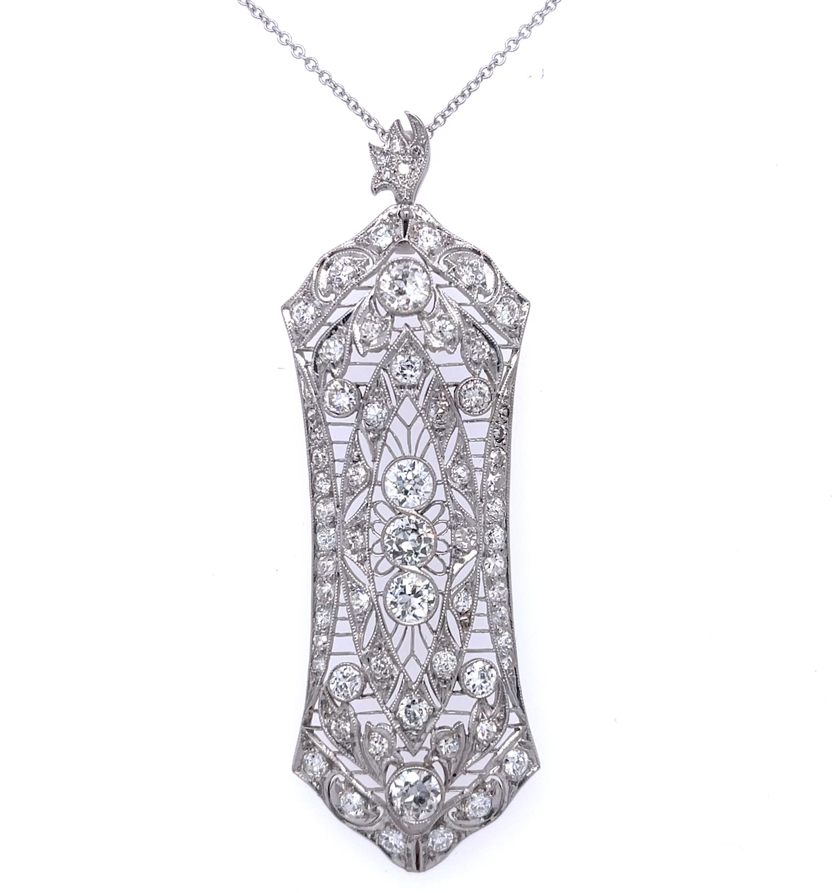 The Milano Art Deco Platinum Pendant