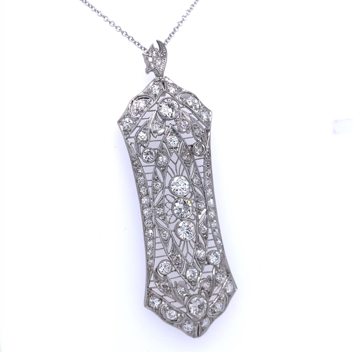 The Milano Art Deco Platinum Pendant