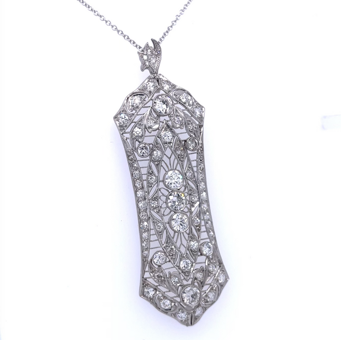 The Milano Art Deco Platinum Pendant