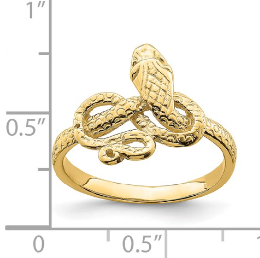 14 Karat Snake Ring-yellow gold