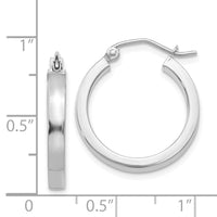 Thumbnail for 14k White Gold 2x3mm Rectangle Tube Hoop