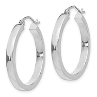 Thumbnail for 14k White Gold 2x3mm Rectangle Tube Hoop