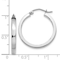 Thumbnail for 14k White Gold 2x3mm Rectangle Tube Hoop