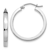 Thumbnail for 14k White Gold 2x3mm Rectangle Tube Hoop