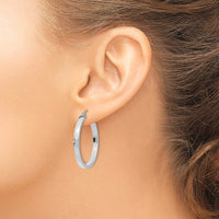 Thumbnail for 14k White Gold 2x3mm Rectangle Tube Hoop