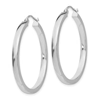 Thumbnail for 14k White Gold 2x3mm Rectangle Tube Hoop