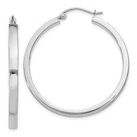 Thumbnail for 14k White Gold 2x3mm Rectangle Tube Hoop