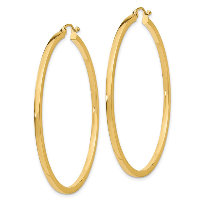 14k 2mm Square Tube Hoop Earrings