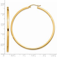 Thumbnail for 14k 2mm Square Tube Hoop Earrings