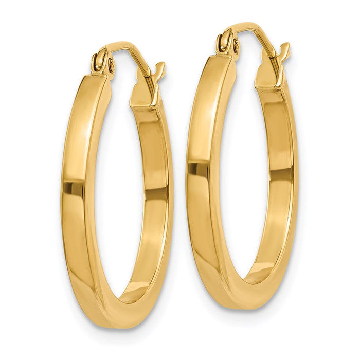 14k 2mm Square Tube Hoop Earrings