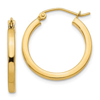 Thumbnail for 14k 2mm Square Tube Hoop Earrings