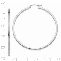 Thumbnail for 14k White Gold 2mm Square Tube Hoops