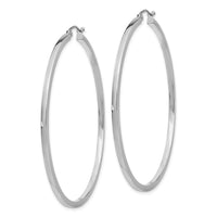 Thumbnail for 14k White Gold 2mm Square Tube Hoops