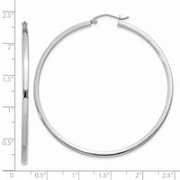 Thumbnail for 14k White Gold 2mm Square Tube Hoops