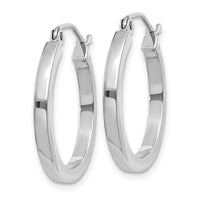 Thumbnail for 14k White Gold 2mm Square Tube Hoops