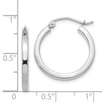 Thumbnail for 14k White Gold 2mm Square Tube Hoops