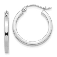 Thumbnail for 14k White Gold 2mm Square Tube Hoops